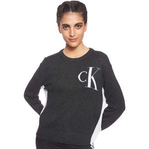 Calvin Klein dámský antracitový svetr Logo - M (25)
